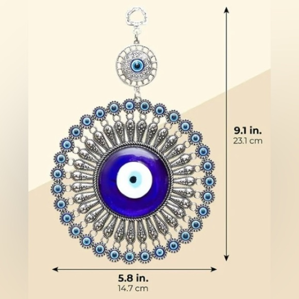 Blue Evil Eye 🧿 with glass wall Hanging